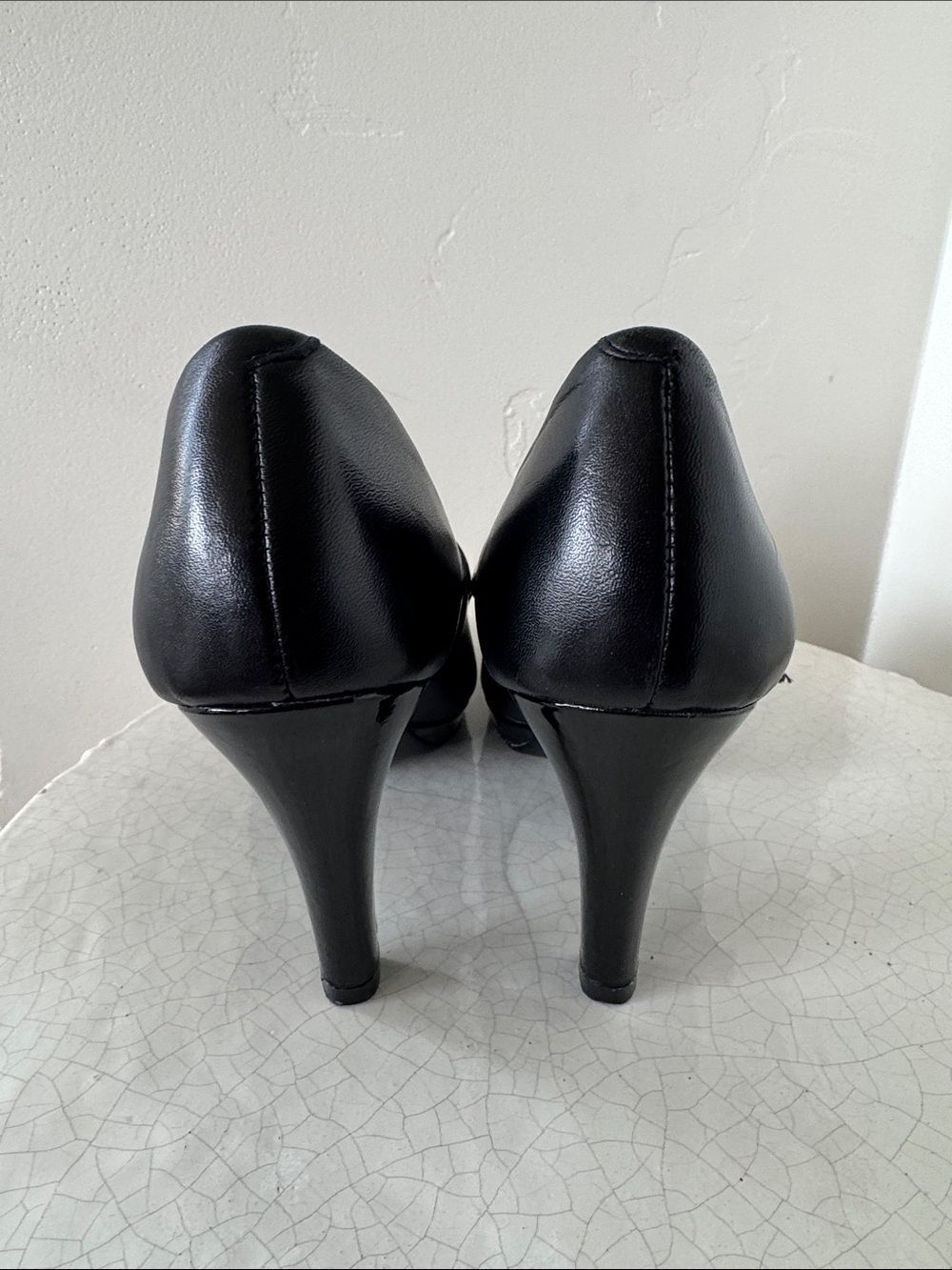 Sofft Women’s Black Leather Mary Jane Heels Pumps Low Platform Size 7.5 EUC - Picture 3 of 12